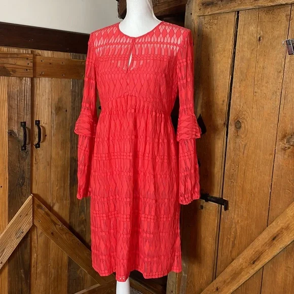 chinese dress ladies Trina Turk Women's Mai Tai Ruffle Sleeve Dress -Cranberry, 10 at Amazon  Women's Clothing store